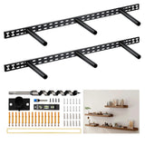 ?????????????? 34 in Floating Shelf Hardware - 34 x 6 Wall Mounted Hidden Brackets, 2Pcs Thickened Solid Steel Floating Shelf Br