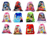 Ang Cartoon Printed Haversack Bag For Kids Birthday Party Return Gift (Pack Of 12, Pink)