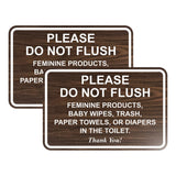 All Quality Classic Framed Please Do Not Flush Thank You Bathroom Etiquette Sign - 4 x 6 (Walnut) 2 Pack