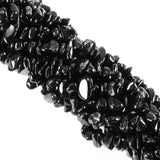 260pcs Natural Black Tourmaline Crystal Beads Chips 5mm to 8mm Irregular Gemstone Beads with Holes DIY for Bracelet Necklace Ear
