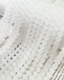8mm Glass Beads 46PCS Glass Beads for Jewelry Making Charm Round Loose Bead for Bracelet Making Kit (White Jade)