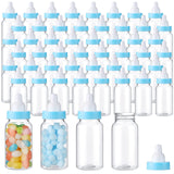 48 Pcs 4.5 Inch Baby Bottle Shower Favor Mini Plastic Candy Bottle Baby Shower Fillable Feeding Candy Box for Party Boy Girl Bir