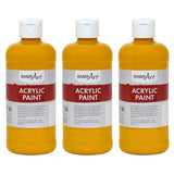 Acrylic Paint 16 oz, Deep Yellow, Pack of 3