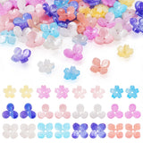 FASHEWELRY 72 Pcs Resin Flower Bead Caps Multi-Petal Flower Beads Caps Floral Blossom Loose Beads for Jewelry Making Bracelets N