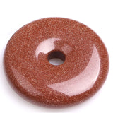 GEM-Inside Natural Brown Gold Sandstone Donuts Beads for Jewelry Making Natural Semi Precious Gemstone 40mm 1 Piece