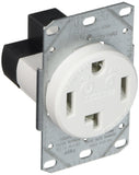 Bryant Electric RR430FW Range and Dryer Flush Receptacle, 30 Amp, 125/250 Volt, NEMA 1430R, 3Pole, 4Wire, White