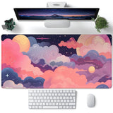 Cute Desk Mat Kawaii Clouds Pink Purple Desk Pad Anime XXL Large Mouse Pad Big Full Desk Gaming Mousepad Laptop Computer Keyboar
