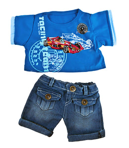 Cool Racecar Outfit Fits Most 14-18 Build-a-Bear and Make Your Own Stuffed Animals