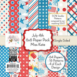 6X6 Pattern Paper Pack July 4th Card Making Scrapbook Specialty Paper SingleSided 6x6 Collection Includes 64 Sheets by