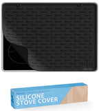 Silicone Stove Cover (20x28) - Premium Electric Stove Top Cover Cooktops, Silicone Range Protector for Stovetops, Foldable Decorative Protector Mat for Ceramic Cooktops by Meliusly (Solid Black)