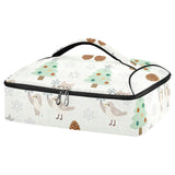 SyXIOP Insulated Casserole Carrier Merry Christmas Animals Soft Green
