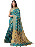Satrani Womens Woven Cotton Blend Saree (2497Sn3016_Rama Green)