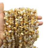favoramulet 5-8mm Yellow Jade Tumbled Stone Chip Beads for Jewelry Making, Irregular Shaped Healing Crystal Loose Bead Supply, P