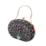 Merishopp Peacock Pattern Handbag Clutch For Party For Banquet Weddings Birthday Party Black
