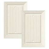 2-Pack Classic Beadboard Single Blank Wall Plate, Unbreakable Polycarbonate Wall Plate Cover, Light Almond 1 Gang Wall Plate for