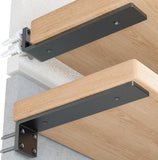 SHUCHI 6 Inch Heavy Duty Wall Brackets for Wall Shelves, Metal L Brackets for Floating Shelf Support, Black Wall Mount Brackets,