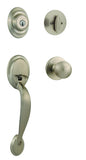 Kwikset Dakota Front Door Lock Handle and Deadbolt Set, Entry Handleset Exterior with Interior Door Knob, Satin Nickel, Pick Res