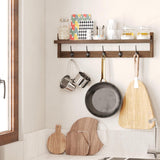 AMBIRD Wall Hooks with Shelf 28.9 Inch Length Entryway Wall Hanging Shelf Wood Coat Hooks for Wall with Shelf Wall-Mounted Coat