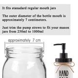 Onsogi Regular Mouth Plastic Mason Jar Soap Dispenser Pumps and Lids- Rust-Proof Mason Jar Accessories Rustic Farmhouse Kitchen