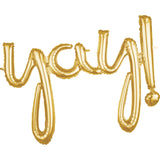Anagram International Phrase Yay Party Balloon, 35, GOLD