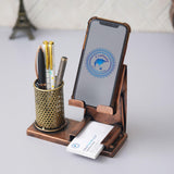Craftasia Multipurpose Mobile Stand with Visiting Card Holder & Pen Stand 3 in 1 Mobile Stand, Mobile Holding Table Top Stand, B