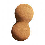 Ecomistiq Textured Surface Peanut Massage Ball Solid Cork Massage Ball Rounded Fitness Gear Drawstring Bag, 12Cm Cork Peanut