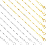 SANNIX 50 Pack Gold Plated Necklace Chains Cable Chain Necklace Bulk for Jewelry Making Supplies, 20 Inches
