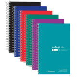 Office Depot Wirebound Notebooks, 6inch x 91/2inch, 3 Subjects, College Ruled, 150 Sheets, Assorted Colors, Pack of 6 Notebooks