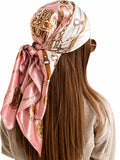 Nk Textiles WomenS ChainBelt Print Satin Head Scarf Neck Scarf (Square) (44X44)
