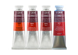 Lukas 1862 Professional Artist Oil Paint - Reds, 37 mL - Set of 4 - Outstanding Lightfastness, Non-Yellowing, with Beeswax for S