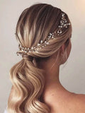 EARENT Bride Wedding Crystal Hair Vine Bridal Long Headband Wedding Hair Piece Rhinestone Hair Accessories for Women and Girls (