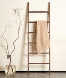 Blanket Ladder for the Living Room 6-Tier, Wooden Decorative Quilt Holder for Bed room, Wall-Leaning Wood Towel Rack for Bathroo