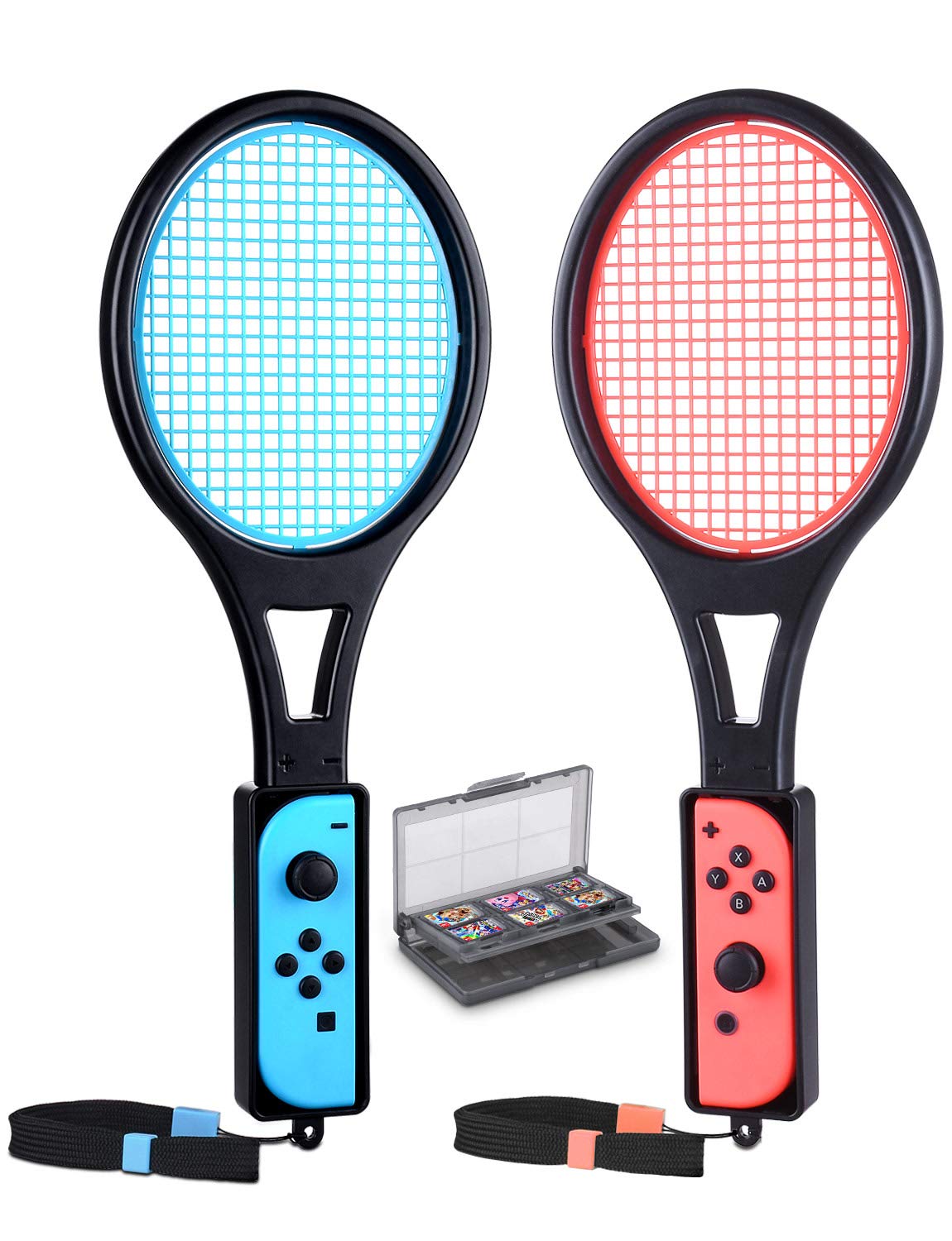 Tennis Racket for Nintendo Switch&Switch OLED Joy-Con, Tendak Grip Sports Game Accessories for Mario Tennis Aces Game with 12 in