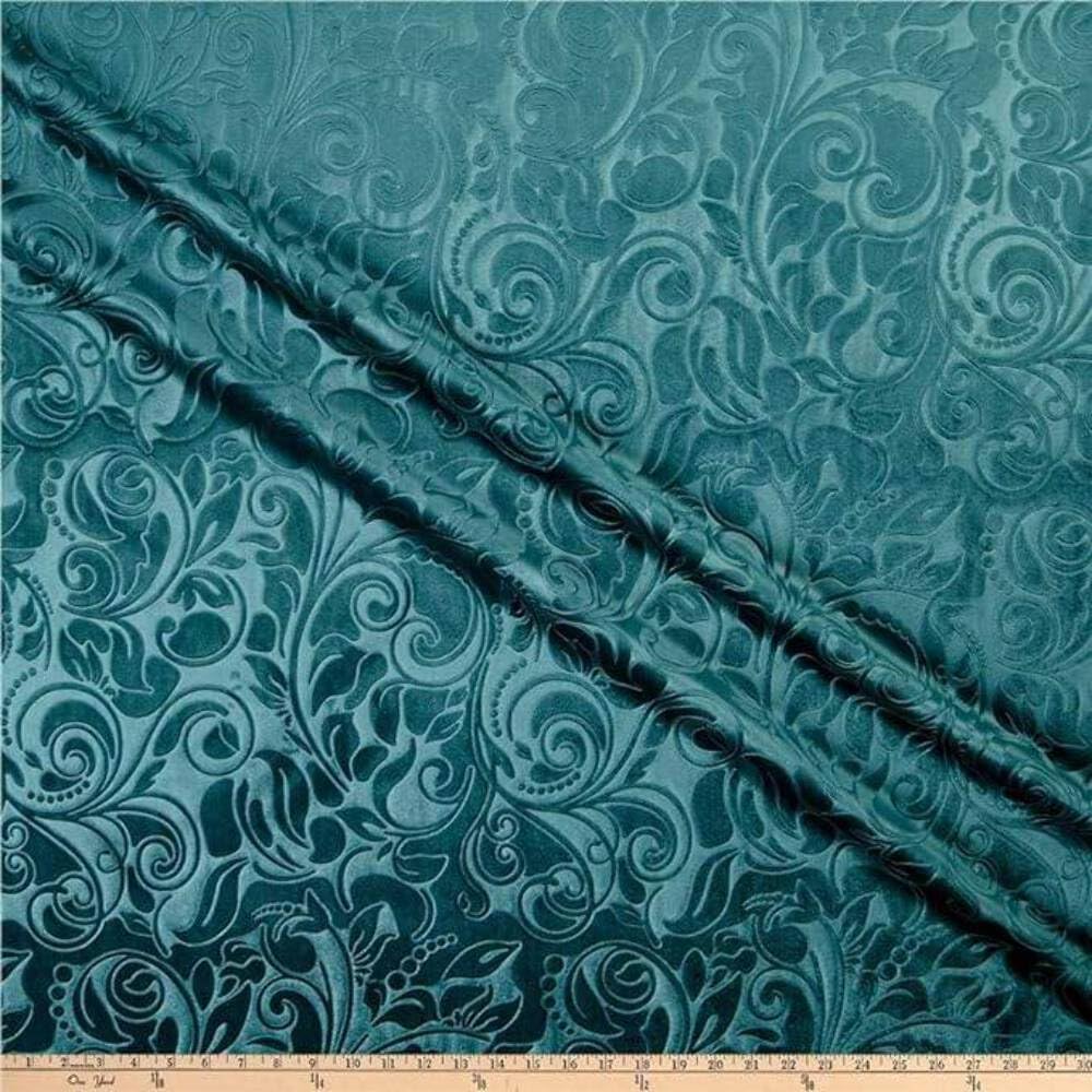 Scroll Pattern Velvet Brocade Scroll Velvet Fabric, 58 Inch in Width, Ideal Embossed Materia ...