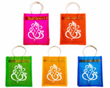 Anumala Jute World Ganesh Kolam Art Printed Jute Bag | 100% Natural Jute with BioPlastic Lamination | EcoFriendly, Handmade, R