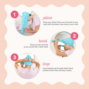 Turbie Twist Microfiber Hair Towel Wrap for Women and Men | 2 Pack | Bathroom Essential Accessories | Quick Dry Hair Turban for
