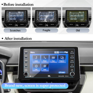SKTU Screen Protector Foils for 2019 2020 2021 2022 Toyota Corolla Sports Sedan Hatchback 8In Navigation Display Tempered Glass