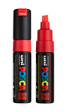 posca uni PC-8K Water-Based Paint Markers, Broad Tip (8mm), Fluorescent Red, 2 Count
