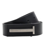 Da Milano Press Pin Leather Belt For Men | Formal Wear Black (Size 95 Cm)