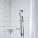 Pulse Showerspas 1010-Ch Adjustable Slide Bar For Hand Shower With Wire Basket Soap Dish, Polished Chrome