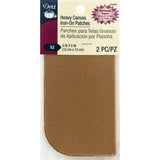 Dritz Heavy Canvas, 5 x 5, Golden Brown, 2 Count IronOn Patches