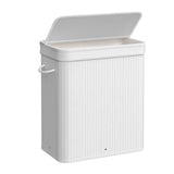 SONGMICS Laundry Hamper with Lid, Bamboo Laundry Basket, Removable Machine Washable Laundry Basket, with Handles, 26.4-Gallons, 