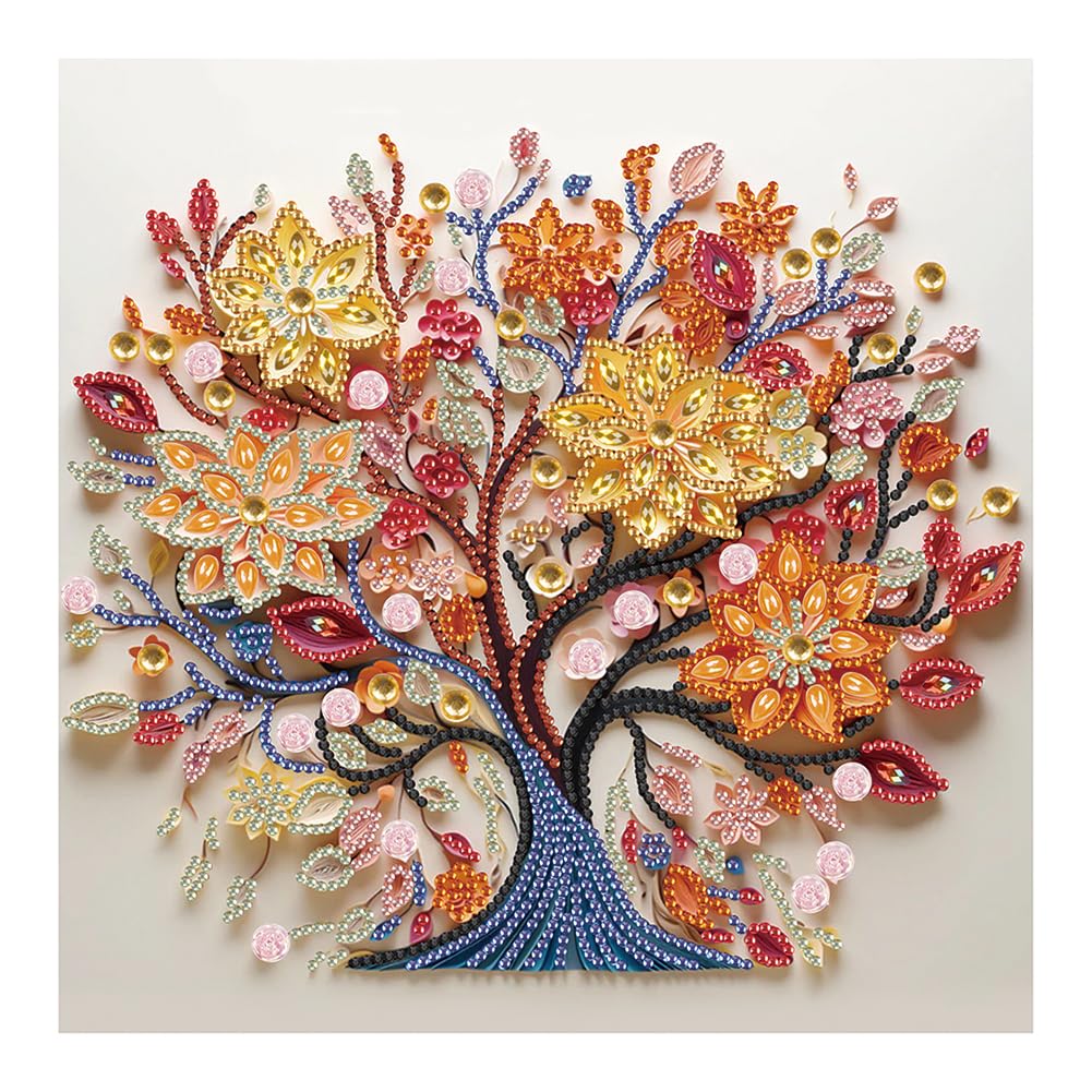 SJUTOUCI Diamond Art Painting Kits for Adults, 5D Tree of Life Special Shape Diamond Art for Beginners, Crystal Rhinestones Dots