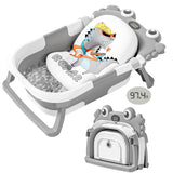 Collapsible Baby Bathtub for Newborns with Thermometer and Soft Floating Cushion Portable and Foldable Travel Baby Boy Bath Tub 