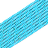 HAAMIIQII 2x4mm Natural Blue Turquoise Rondelle Spacer Beads 150Pcs Flat Disk Stone Semi Precious Gemstone Loose Beads for Jewel
