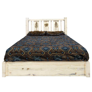 Montana Log Collection Wood Homestead Platform Bed With Storage Mwhcsbpfvlzpine