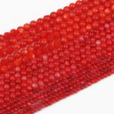 THRELE Shell Beads, 4mm 90pcs Small Round Red Mother of Pearl Shell Loose Beads for DIY Jewelry Making
