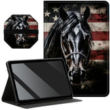 for All-New Kindle Fire HD 10 & 10 Plus Tablet (13th/11th Gen, 2023/2021 Release) 10.1 + Screen Clean Pad, Slim PU Leather Multi