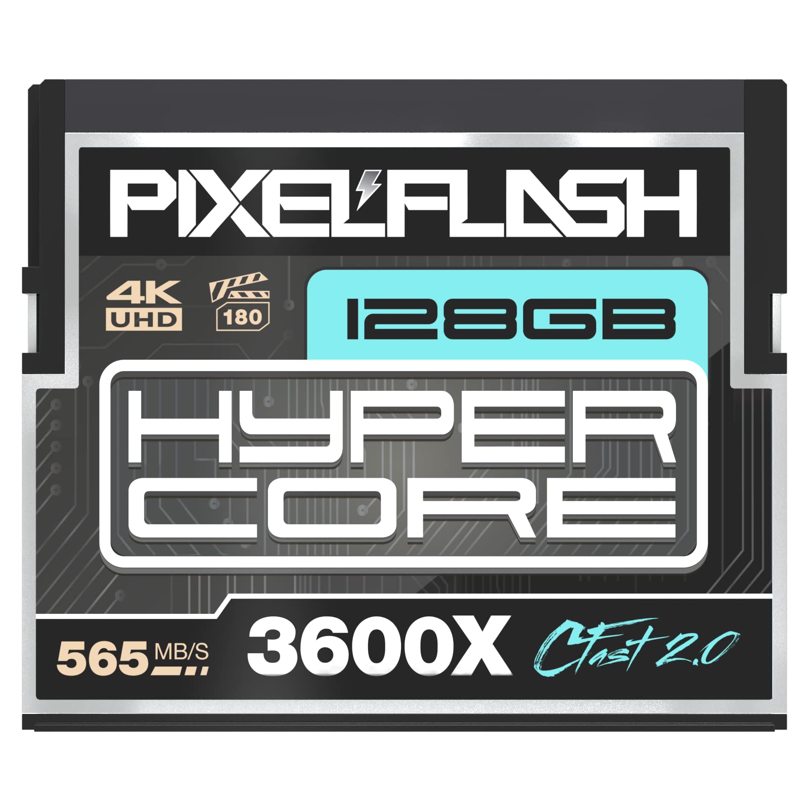 128GB PixelFlash CFast 2.0 Card 3600X HyperCore 565MB/s SATA3 VPG180 C Fast Card Compatible w/DSLR Cinematic Video & Photo Cams 