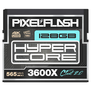 128GB PixelFlash CFast 2.0 Card 3600X HyperCore 565MB/s SATA3 VPG180 C Fast Card Compatible w/DSLR Cinematic Video & Photo Cams 